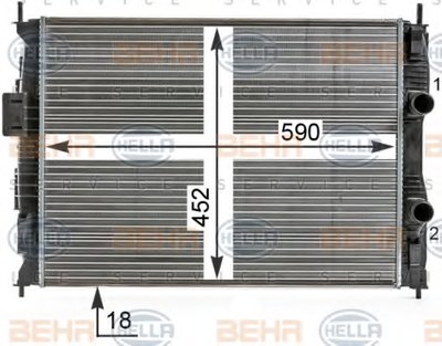 Радиатор, охлаждение двигателя BEHR HELLA SERVICE купить