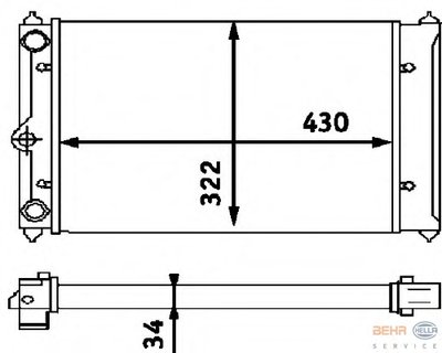 Радиатор, охлаждение двигателя BEHR HELLA SERVICE купить