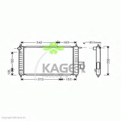 Радиатор, охлаждение двигателя KAGER купить