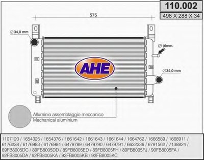 Радиатор, охлаждение двигателя AHE купить