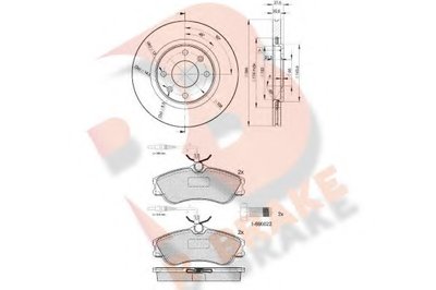 Комплект тормозов, дисковый тормозной механизм R BRAKE