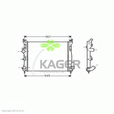 Радиатор, охлаждение двигателя KAGER купить