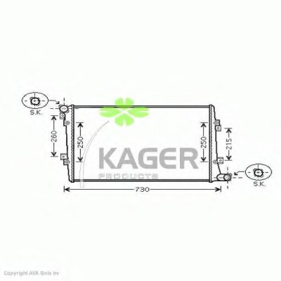 Радиатор, охлаждение двигателя KAGER купить