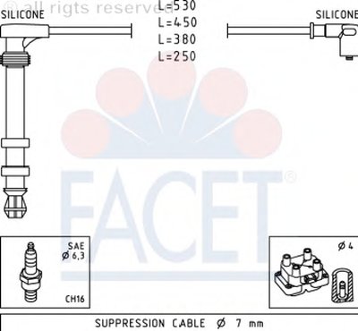 Комплект проводов зажигания FACET