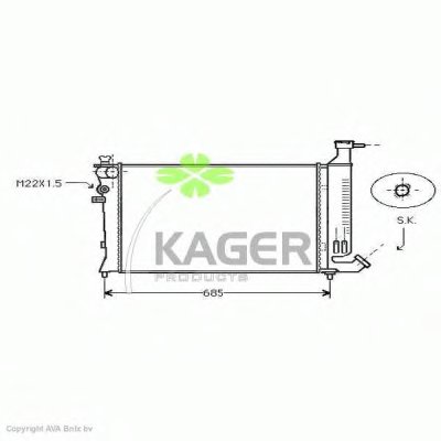 Радиатор, охлаждение двигателя KAGER купить