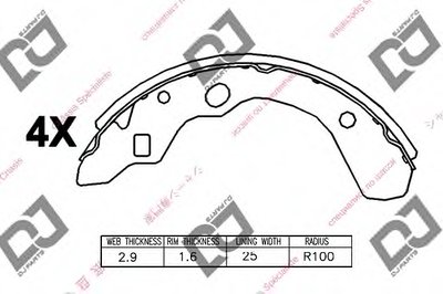 Комплект тормозных колодок DJ PARTS купить