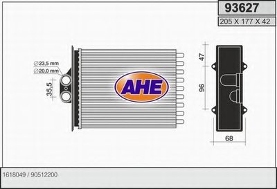 Теплообменник, отопление салона AHE