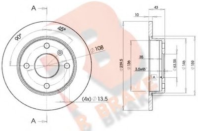 Тормозной диск R BRAKE купить