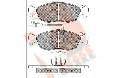 Комплект тормозных колодок, дисковый тормоз R BRAKE