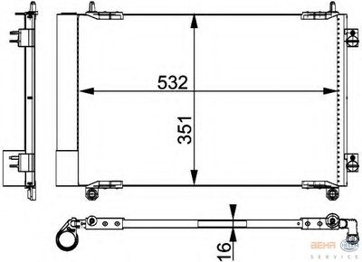 Конденсатор, кондиционер BEHR HELLA SERVICE HELLA купить