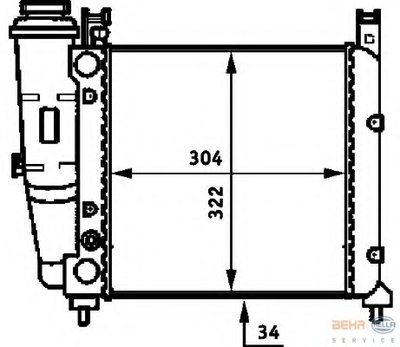 Радиатор, охлаждение двигателя BEHR HELLA SERVICE HELLA купить