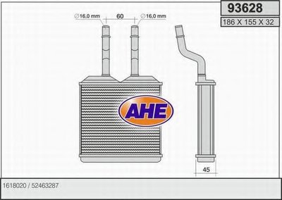 Теплообменник, отопление салона AHE