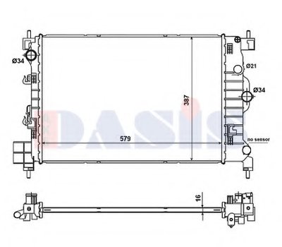 Радиатор, охлаждение двигателя AKS DASIS купить