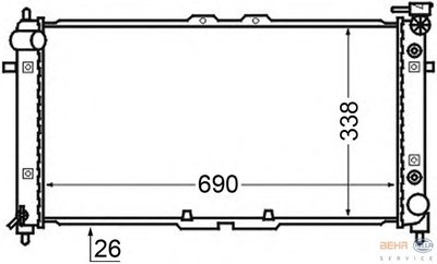 Радиатор, охлаждение двигателя BEHR HELLA SERVICE купить