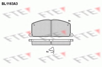 Комплект тормозных колодок, дисковый тормоз FTE