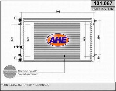 Радиатор, охлаждение двигателя AHE купить