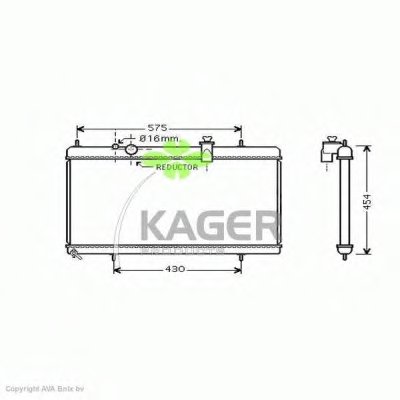 Радиатор, охлаждение двигателя KAGER купить