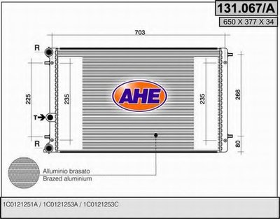 Радиатор, охлаждение двигателя AHE купить