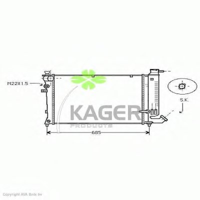 Радиатор, охлаждение двигателя KAGER купить