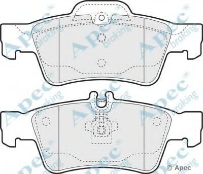 Комплект тормозных колодок, дисковый тормоз APEC braking