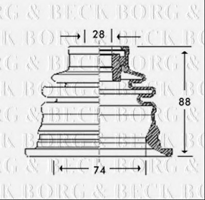 Пыльник, приводной вал BORG & BECK