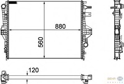 Радиатор, охлаждение двигателя BEHR HELLA SERVICE купить