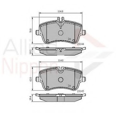 Комплект тормозных колодок, дисковый тормоз ANL Braking COMLINE
