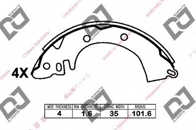 Комплект тормозных колодок DJ PARTS купить