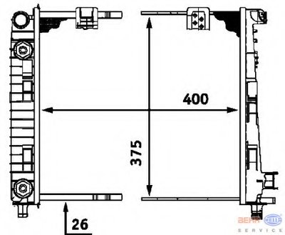 Радиатор, охлаждение двигателя BEHR HELLA SERVICE HELLA купить