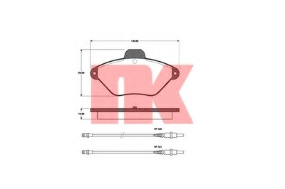 Комплект тормозных колодок, дисковый тормоз NK