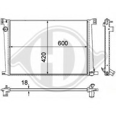 Радиатор, охлаждение двигателя DIEDERICHS купить