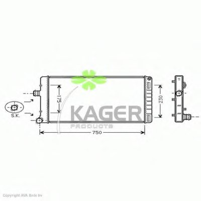 Радиатор, охлаждение двигателя KAGER купить