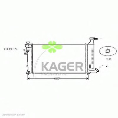 Радиатор, охлаждение двигателя KAGER купить