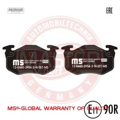 Комплект тормозных колодок, дисковый тормоз Anti-Noise MASTER-SPORT