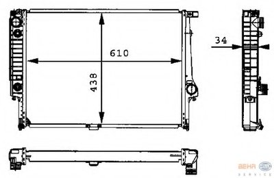 Радиатор, охлаждение двигателя BEHR HELLA SERVICE HELLA купить