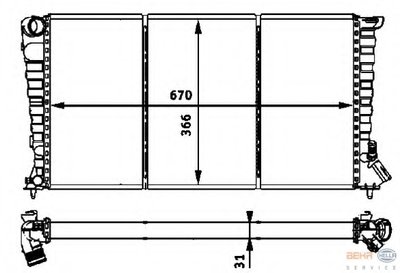 Радиатор, охлаждение двигателя BEHR HELLA SERVICE HELLA купить