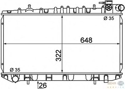 Радиатор, охлаждение двигателя BEHR HELLA SERVICE купить