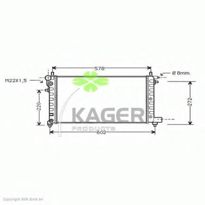 Радиатор, охлаждение двигателя KAGER купить