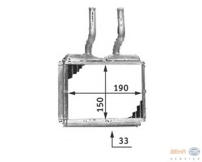 Теплообменник, отопление салона BEHR HELLA SERVICE HELLA