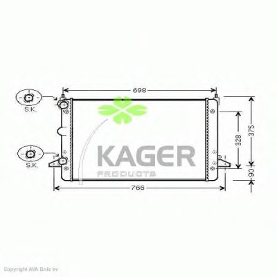 Радиатор, охлаждение двигателя KAGER купить