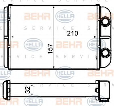 Теплообменник, отопление салона BEHR HELLA SERVICE