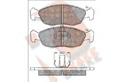 Комплект тормозных колодок, дисковый тормоз R BRAKE