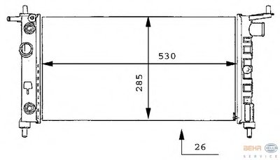Радиатор, охлаждение двигателя BEHR HELLA SERVICE купить