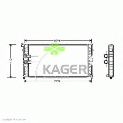 Радиатор, охлаждение двигателя KAGER купить