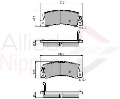 Комплект тормозных колодок, дисковый тормоз ANL Braking COMLINE