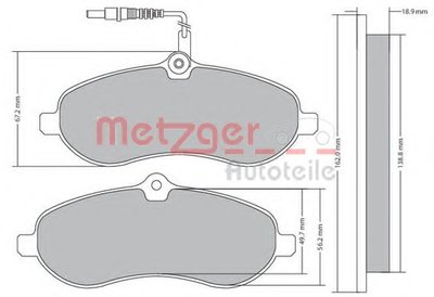 Комплект тормозных колодок, дисковый тормоз METZGER
