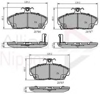 Комплект тормозных колодок, дисковый тормоз ANL Braking COMLINE купить