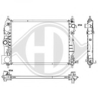 Радиатор, охлаждение двигателя DIEDERICHS купить