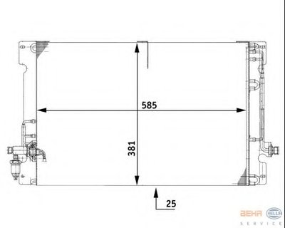Конденсатор, кондиционер BEHR HELLA SERVICE HELLA купить