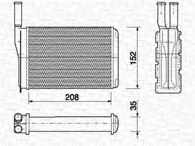 Теплообменник, отопление салона MAGNETI MARELLI